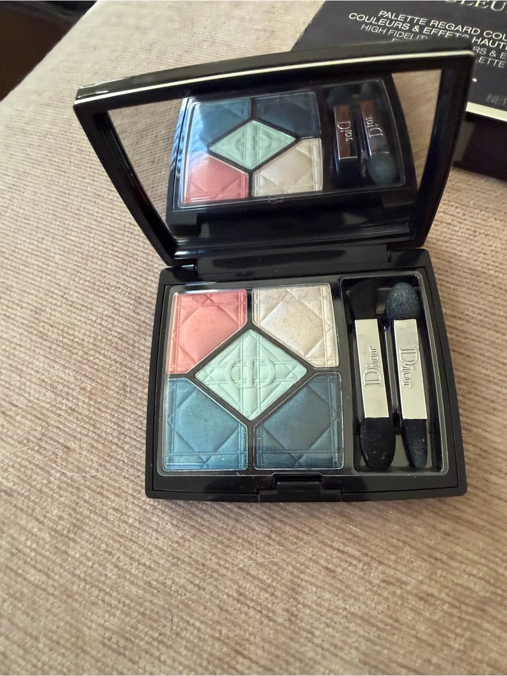 Dior 5-Color Eyeshadow Palette — Coral, Mint, Teal & Champagne